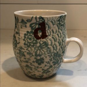 Anthropologie “d” initial mug
